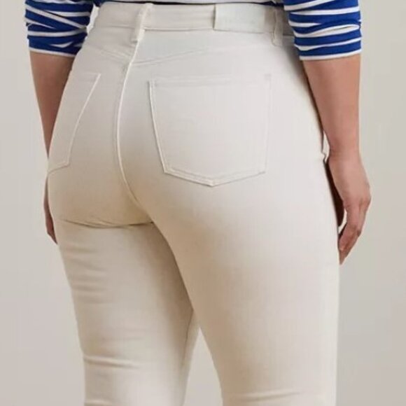 Lauren Ralph Lauren High-Rise Straight Ankle White Jeans, Size 22W - Picture 2 of 10